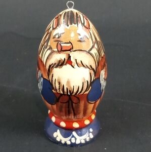 Wooden Egg Shaped Ornament
